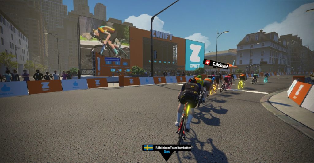 La scia in Zwift