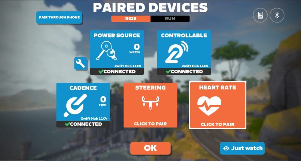 Layout schermata pairing